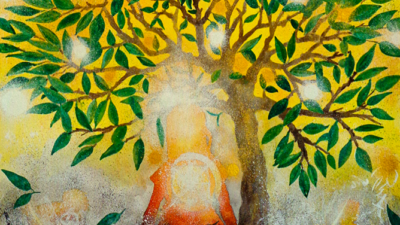 Jalaliyyih Quinn, The Healing Tree, Watercolor on Arches, 22 x 30 inches