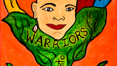 Broken Girls Blossom into Warriors Angela Denise Lee, “Broken Girls Blossom into Warriors”, Acrylic and tempera on canvas, 16 x 20 inches