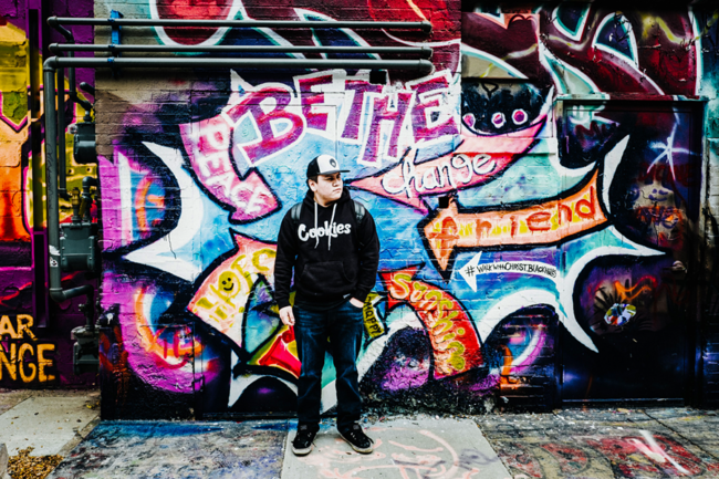 Serge van Neck, “Youth in Art Alley”, Digital photography, 8 x 12 inches