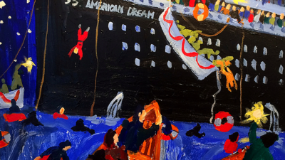 Brian Simons, “SS. American Dream”, Acrylic on canvas, 36 x 36 inches
