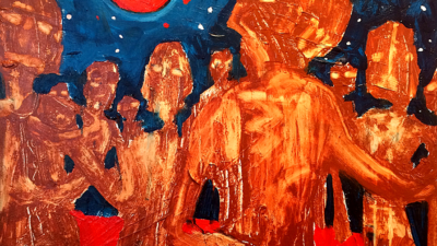 Brian Simons, “The Search for Answers”, Acrylic on canvas, 36 x 36 inches