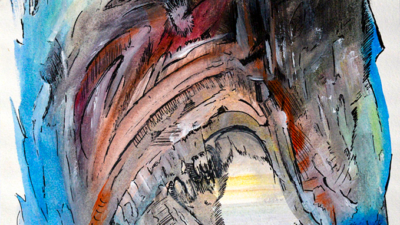 Hoop Dancer Donna Denize, “Hoop Dancer”, Watercolor, 9 x 12 inches