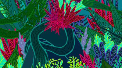 Michèle Jubilee, “In Bloom”, Digital illustration, 20 x 20 inches