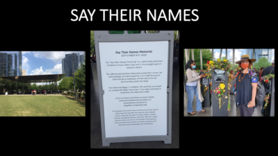 Anne Perry, “SAY THEIR NAMES MEMORIAL”, Multi-Media Video created in PowerPoint