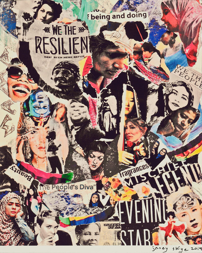 We the Resilient, by Janet Ruhe-Schoen, collage, ~ 11 x 17 inches