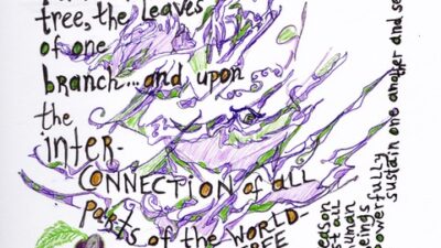 The Blessed Beauty Sayeth The Blessed Beauty Sayeth, by Janet Ruhe-Schoen, collage, 11 x 17 inches