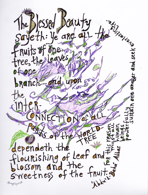 The Blessed Beauty Sayeth, by Janet Ruhe-Schoen, collage, 11 x 17 inches