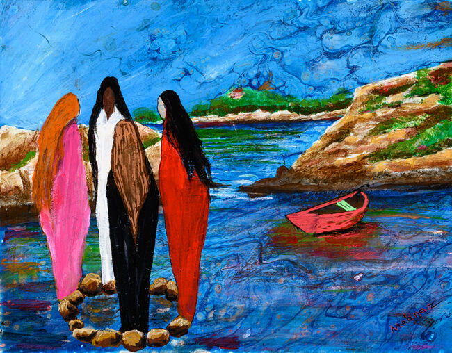 Circle of Consultation, by Mahnaz Roshan, Acrylic, 12 x 14 inches