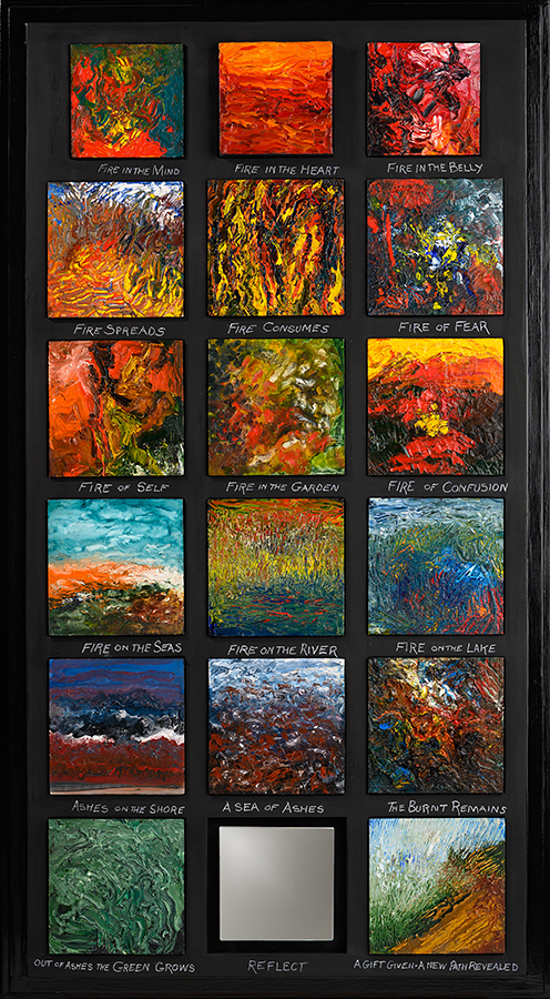 Some Reflections on Fire…, by Stephen Brandon, Multi-media, 24-5/8 x 44-5/8 inches