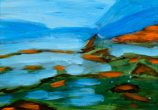 Oceans of Grandeur, by Fereshteh M. Walters, oil on panel, 8-1/2 x 12 inches