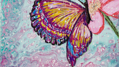 “Collective Destiny” by Mahnaz Roshan, Acrylic, 8 x 8 inches