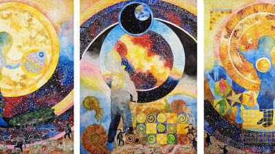 “SEARCH” by Jalaliyyih Quinn, a series of 3 watercolor paintings, each measuring 22 x 30 inches