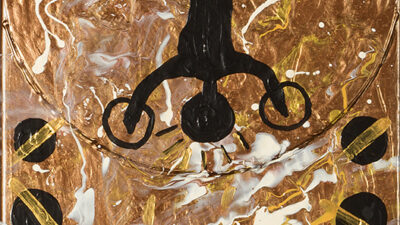 Against The Odds “Against The Odds” by Angela Denise, Acrylic on canvas and laser disk, 12 x 16 inches