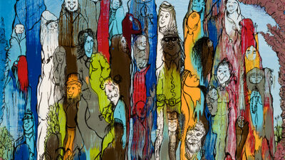 Multitudes Awaiting the Crossing “Multitudes Awaiting the Crossing” by E. C. Phillips, Acrylic and Ink, 20 x 18 inches