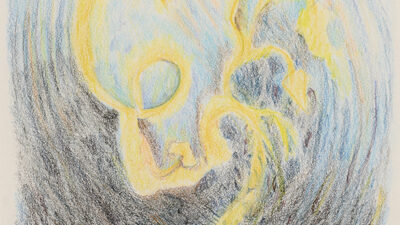 “Creation of a Tree of Light” Dorrie Emmel, colored pencil, 8.25 x 5.5 inches