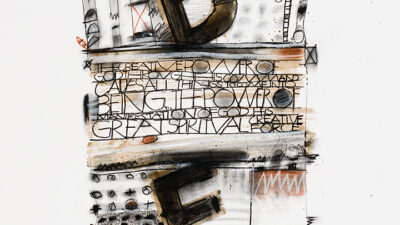 “B and E” by Carey Corea, Charcoal and Walnut ink, 18 x 24 inches