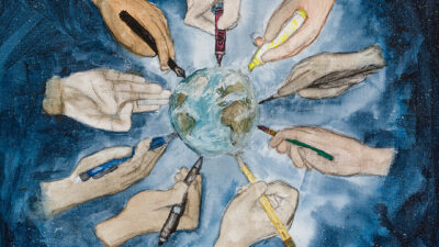Painting the World by Soraya Morgan from Seeing Oneness, Water color, 20 x 20 inches