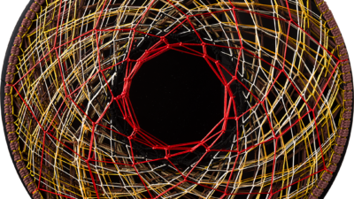 Reflecting Oneness Reflecting Oneness by Judith Phillips from Seeing Oneness, Metal hoop, mirror, cording, 24 inch diameter