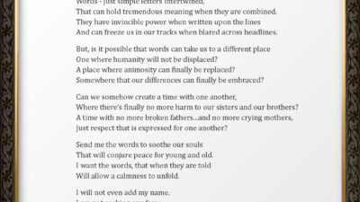 Send Me the Words of Peace by Clarise Annette Brooks from Seeing Oneness, Poetry