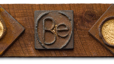 Be One by Eleanor Mitten from Seeing Oneness, Sand Cast Iron, Clay, Sand, acrylic paint, 32 inches