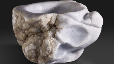 “Consultation Forms Equity & Justice” by Eleanor Mitten, Blue Alabaster, 12 x 8 inches