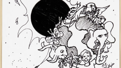 Embrace this Worlds Life “Embrace this Worlds Life” by E. C. Phillips from “One Shared Earth,” Pen and Ink, 11 x 14 inches