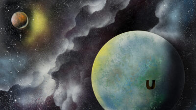 “_niversal _nity” : All that’s missing is U! “_niversal _nity” : All that’s missing is U! By E. C. Phillips, Spray paint and acrylic on plywood, 24 x 30 inches