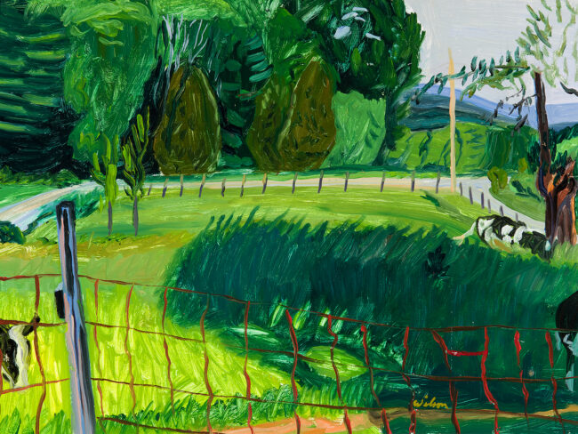 “Cow Pasture” by Timothy Crawford Wilson, Oil on Masonite, 18 x 24 inches