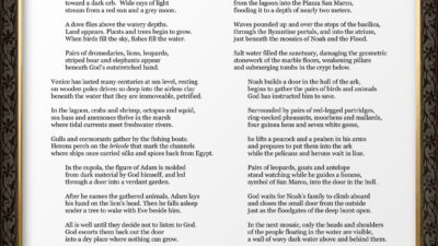 “Acqua Alta” by Laura Mazza-Dixon from “One Shared Earth,” Poetry
