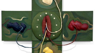 “Earth Mother and Her Children of the Four Directions, 1991” by Nadema Agard, Acrylic/Canvas/Mixed Media, 12 x 12 x 12 inches