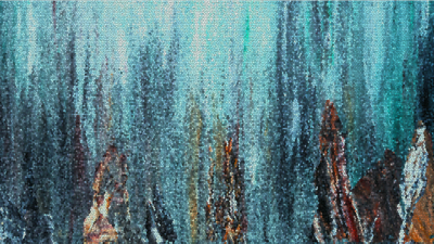 Alea Morren, Patiently Waiting 2, Mixed media: Acrylic painting & digital design 16 x 8 inches