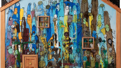 E. C. Phillips, Humanity: One World, One Family, One Household, Acrylic paint and gel pen ink, 24 x 27&frac12; inches