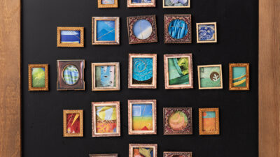 Susan Engle, Toward a Golden Age, Paper, acrylic paint, thread, 18 x 24 inches