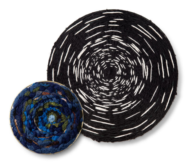 Ann R Clavin, As above as here below, movement of the stars and migration of humanity, Fiber - wool, 21 x 23 inches