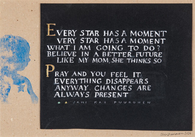Elisa Puuronen, Every Star has a Moment, Gouache on paper, 5.83 x 8.27 inches
