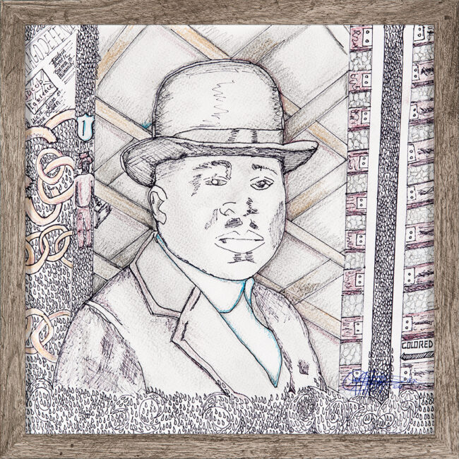 Katherine B McKenzie Phillips, The Tie that Binds, Graphite and Ink, 12 x 12 inches
