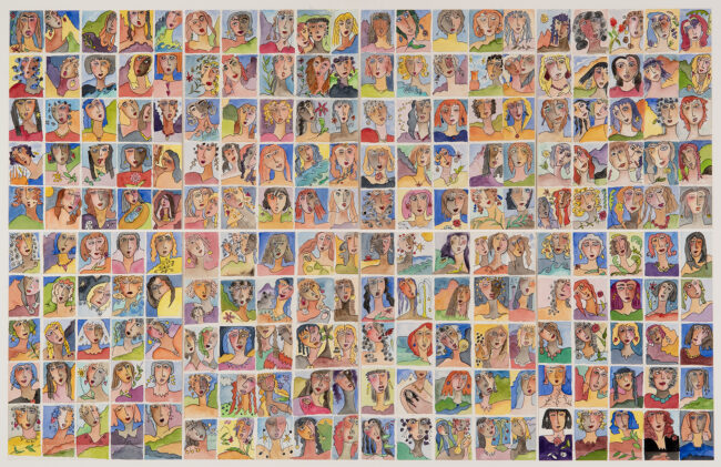 Dr. Melinda Salazar, Mundos Imaginarios Aquí y Allá (Our Imaginary Worlds Here and There), Watercolor painting, 30 x 28 inches