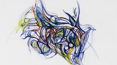 Donna Denize, Becoming, Pen and Colored Pencil, 8½ x 11 inches