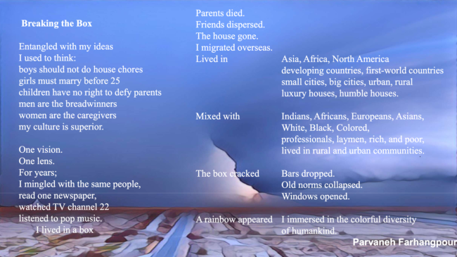 Breaking the Box, a poem by Parvaneh Farhangpour